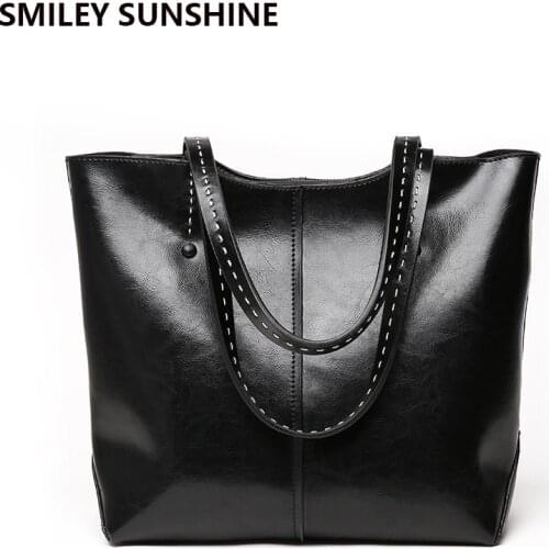 Cow Genuine Leather Handbags Big Shoulder Bags Ladies Totes Hand Bag Famous Brand Bags For Women 2021 New Luxury Handbags Black