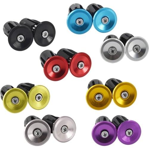 1 Pair Aluminium Alloy Lock Bicycle Grip Handlebar End Cap MTB Mountain Handle Bar Grips End Plugs for Bike Handlebar Accessory