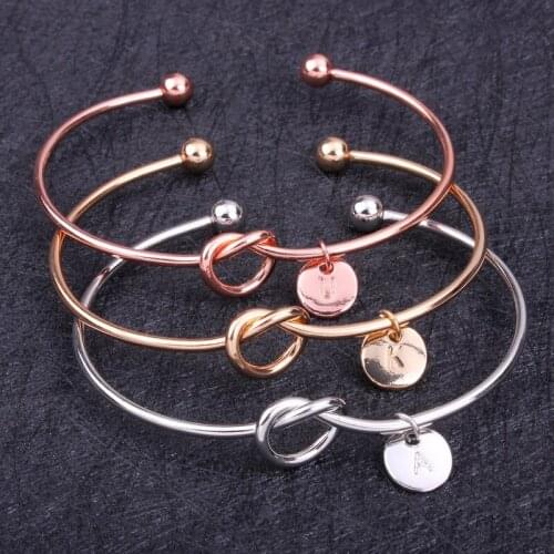 1 Pcs Sell A-Z Fashion Cuff Bracelets Rose Gold/Silver Alloy Letter Snake Chain Charm Bracelet Female Personality Jewelry