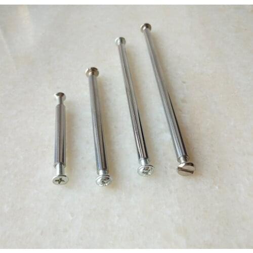 10pieces/lot chrome m4 inner thread female metal hollow tube connection tube with M4 flat/pan screw for Lighting accessories