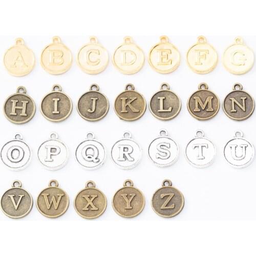 2 sets of 26 letters alloy jewelry pendants bracelets necklace pendants DIY jewelry making 8292