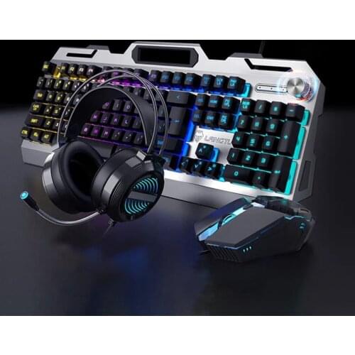 2021 Gaming keyboard and Mouse Earphone USB Wired mechanical keyboard PC Gamer clavier Gamer keyboard Mouse Earphone For Gaming