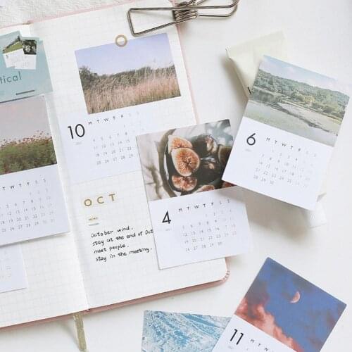 2021 Calendar Card Set Wall Decorating Material Paoer Journals Planner Monthly Schedule Mark Agenda To Do List Stationery