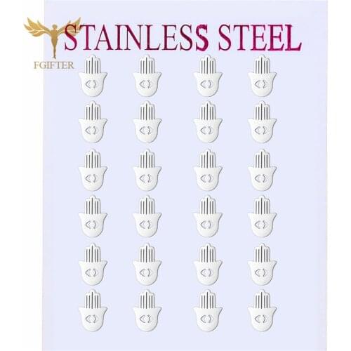 2021 Fashion Ladies Earrings Hand of Fatima Ear Stud Religious Amulet Hollow Silver Ear Jewelry Mens and Womens Accessories