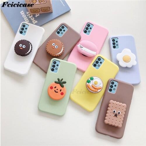 3D Cute Cartoon Silicone Case For Samsung Galaxy A32 SM-A325F SM-A325F/DS Phone Holder Cover For Samsung A32 5G Back Bags Stand