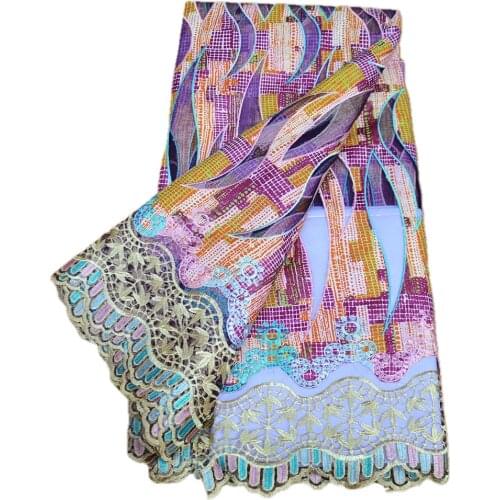 5yards Latest Nigerian French Swiss Voile Lace In Switzerland For Party 2021 New Design African Guipure Cotton Laces PS724-4