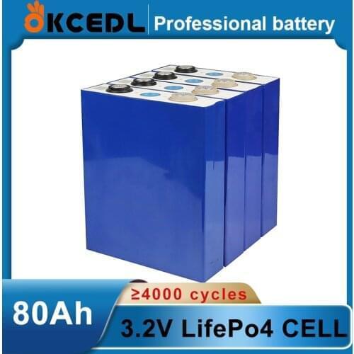 2021 new 4pcs 3.2V 80Ah lifepo4 battery cell not 100ah 12V80Ah for EV RV diy solar battery pack EU US duty free UPS or FedEx