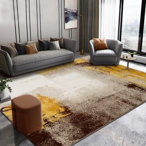 American Abstract Rug Living Room Household Floor Mat Sofa Coffee Table Floor Mat Thickened Polypropylene Floor Mat and Carpet