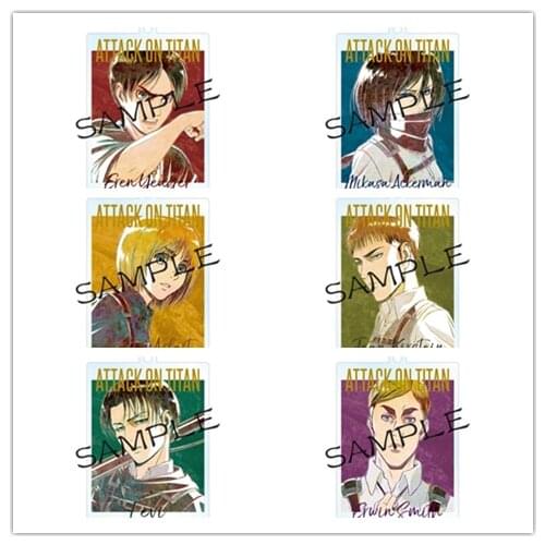Keychain Anime Attack on Titan Cartoon Square Pendant Keyring Eren Jaeger Mikasa Ackerman Erwin Smith Rival Ackerman Cosplay Toy