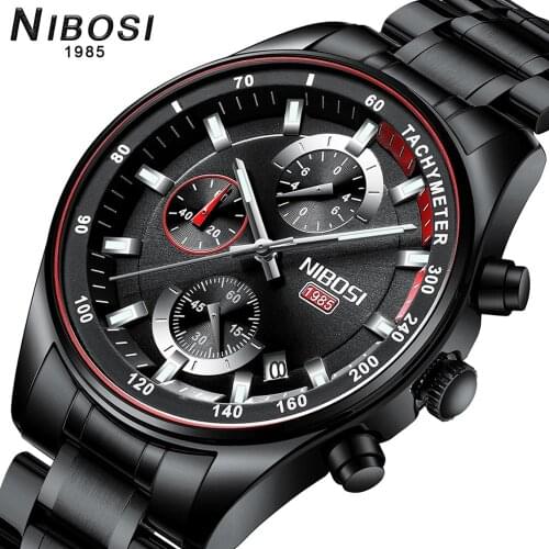 NIBOSI 2020 Quartz watch man Luxury Brand Casual Bussiness men watches sport Waterproof Chronograph WristWatch Relogio Masculino