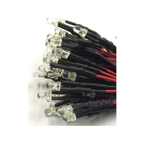 F3 3mm Warm White Red Green Blue Yellow Orange Pink Purple RGB 3V 5V 6V LED Lamp Light With 20cm Wire for Toy DIY Plug x 100pcs