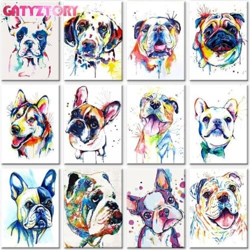 GATYZTORY 60x75cm Frame DIY Painting By Numbers acrylic Colorful Animals Hand Painted Oil Paint By Numbers For Home Decor Art