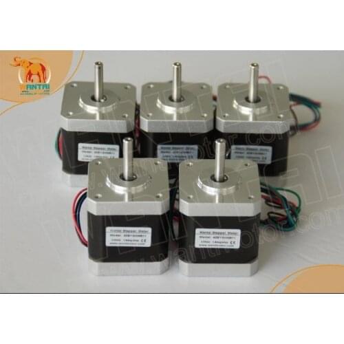 Best Selling! Wantai 5 PCS Nema 17 Stepper Motor 42BYGHW811 70oz-in 48mm 2.5A CE ISO ROHS CNC Router Mill Cut Laser Engraving