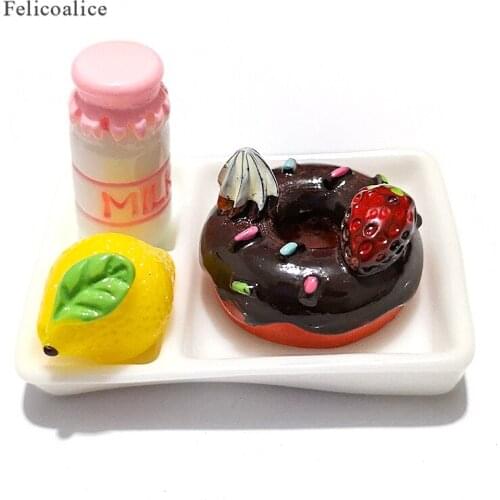 Artificial Resin Milk Donuts Simulation Food Model Ornaments Fake Hamburger Cake Bakery Photography Props Home Decoration