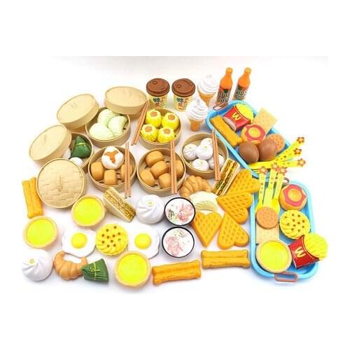 Every family kitchen cooking children toys baby breakfast simulation food breakfast steamed stuffed bun pizza ice cream