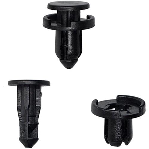 50Pcs Car Bumper Clips 8mm Hole Plastic Rivet Fastener Mud Flaps Bumper Fender Push Clips For Nissan Toyota Honda Mitsubishi