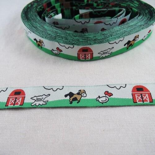 Wholesale Animal Cartoon 10Yards 5/8" Polyseter Woven jacquard ribbon DIY handmade Sewing Tape Trims dog chain accessories CX52