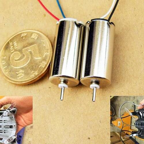 Mini HM 1020 Coreless Airplane Motor Small DC 3.7V 50000RPM DIY RC Drone Quadcopter Spindle Model Motor High Speed with Terminal