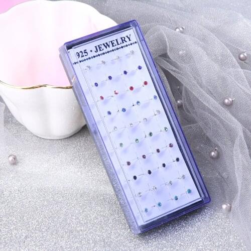 Fashion Simple Plated Colorful Rhinestone Sunflower Round Ear Stud Womens Crystal Zircon Earring Sets Chic Jewelry Gift