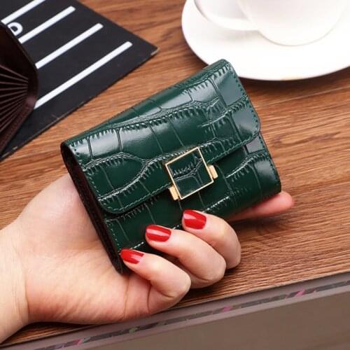 Fashion Genuine Leather Women Wallet Bi-fold Wallets New ID Card Holder Coin Purse Short Small Womens Purse