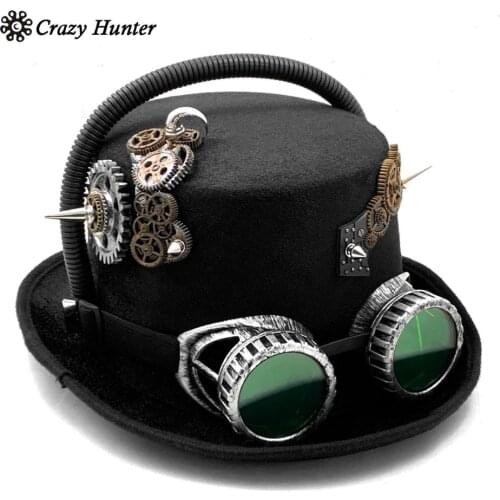 Steampunk Hat Vintage Gears Cospaly Party Mens Top Hat Cap