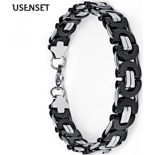 Charm Byzantine Bracelet Chains Emperor Bangles for Men Stainless Steel 6MM 8MM Gold Color Bracelets Jewelry