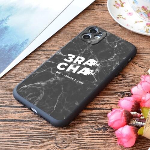 For iPhone 3Racha Start Line Marble Print Soft Matt Apple iPhone Case
