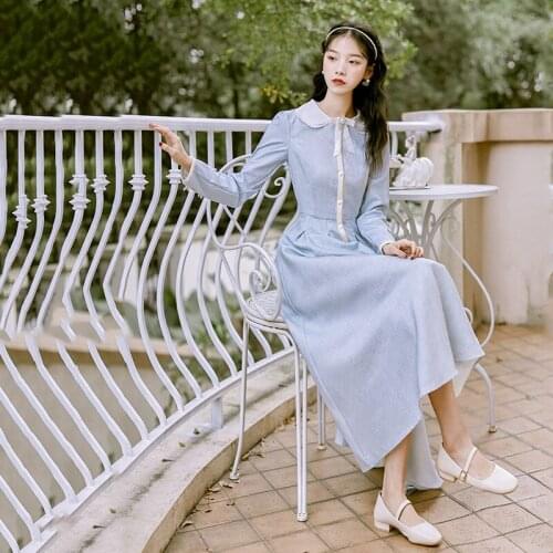 2019 new fashion womens clothing Autumn and winter dress dresses Peter pan Collar