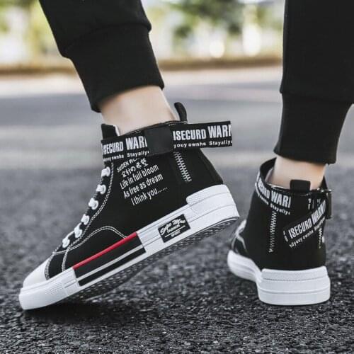 New Canvas Shoes Mens High-top Casual Sneakers All-match High-bang Shoes Mens Shoes