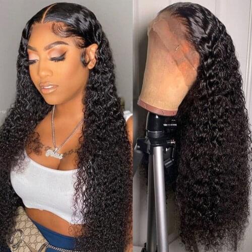 Curly Human Hair Wig 13x6 Lace Front Wig For Women Preplucked and Bleached Knots Lace Wig HD Transparent 5x5 Lace Closure Wig