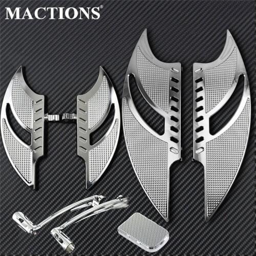 Motorcycle Front Rear Floorboard Toe Heel Shift Lever Brake Pedal Pad Chrome For Harley Touring Electra Glide Trike Softail