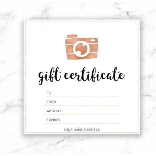 Personalize Rose Gold Hearts Gift Certificate Gift Card Design Gift Certificate - Modern Gift Card- Gift Voucher