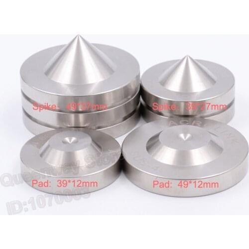 49mm 39mm Stainless Steel Speaker Spike Stand Pad Base Hifi Audio CD Turntable Recorder AMP Isolation Feet Stand Base