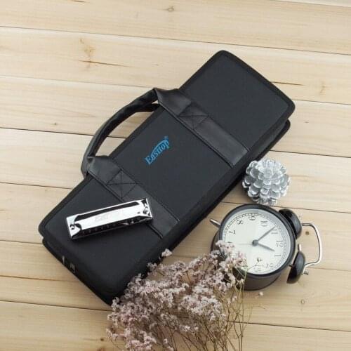New Professinal Portable10 hole Polyphonic harmonica gig soft bag case harp cover instrument package( can load 12 harmonicas)