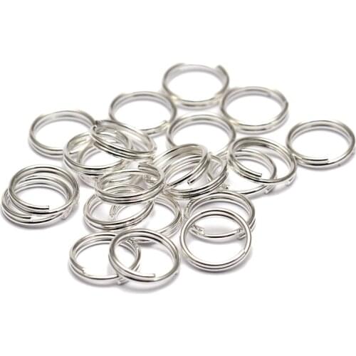 200pcs 5/6/8/10/12/14mm Golden Plated Split Rings Iron Round Key Ring Double Loop Jump Rings for Home Car Keys Jewelry Making