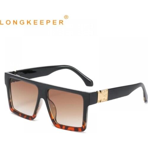 LongKeeper Fashion Square Sunglasses Women Men Brand Design Vintage Classic Black Big Frame Sun Glasses Lentes De Sol Mujer