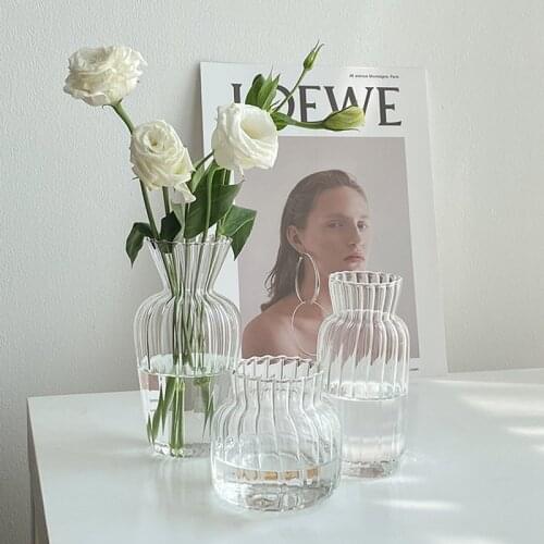 Nordic Minimalist Glass Vase Creative Home Decor Vase Glass Ins Style Hydroponic Flower Bottle Stylish Beautiful Vases Glass