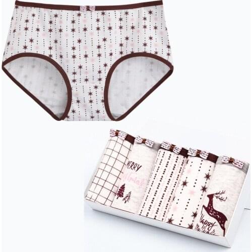 Lingeries Size XXL Womens Cotton Panties Underwear 5Pcs/lot Multicolor Sexy Briefs Seamless Lovely Print Soft Comfort