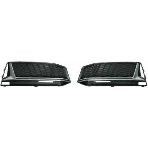 Fog Light Cover Anti-deformation Easy to Install ABS Front Bumper Fog Light Grille 8W0807681K 8W080a7682K for Audi A4L 16-18