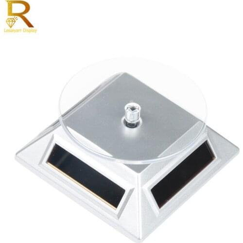 Solar Showcase 360 Turntable Rotating Jewelry Watch Ring Phone Stand Display Jewelry Organizer Hard Display Showcase 4 Color