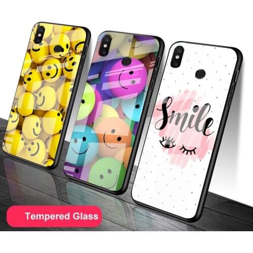 Always Smile Tempered Glass Phone Case For Redmi Note 5 6 7 8 9 Pro Note8T Note9S Redmi8 9 Cover Shell