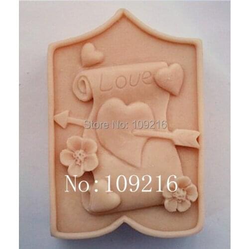 Wholesale!!!1pcs 7.6x5.1x2.7cm Love The Arrow (zx0902) Silicone Handmade Soap Mold Crafts DIY Mold