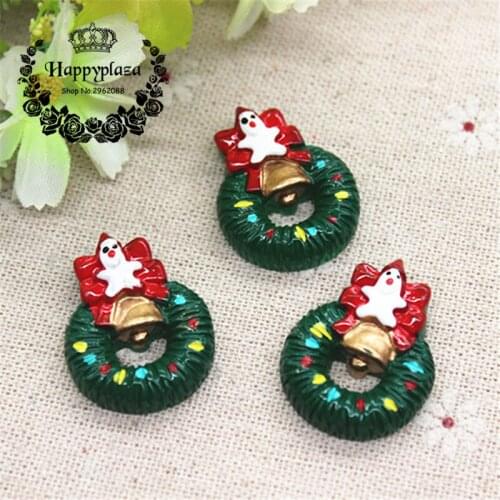 10pcs Resin Chrismas Bells Flatback Cabochon Miniature Art Supply Decoration Charm Craft,22*28mm