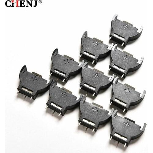 10pcs CR2032 Half-Round Lithium Button Cell Coin Battery Box Holder Case CR 2032 Batteries Holder Socket 3 PIN
