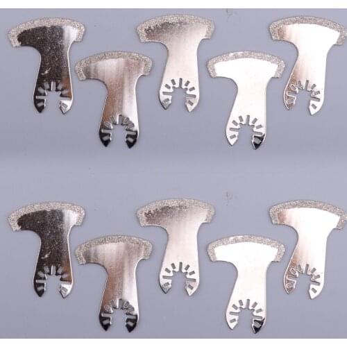 2sets/10pcs Universal Oscillating Multi Tool Diamond Segment Swing Grit Grout Saw Blade Silver