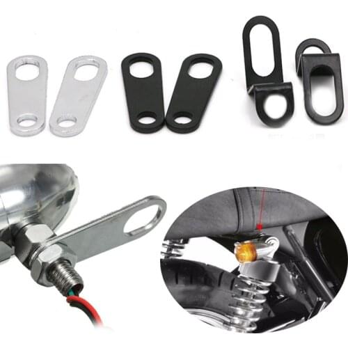 2Pcs Motorcycle Turn Signal Light Lamp Holder Universal Shock Mount Brackets Fork Ear Clamps 10mm For Cafe Racer Dirt Pit Bike