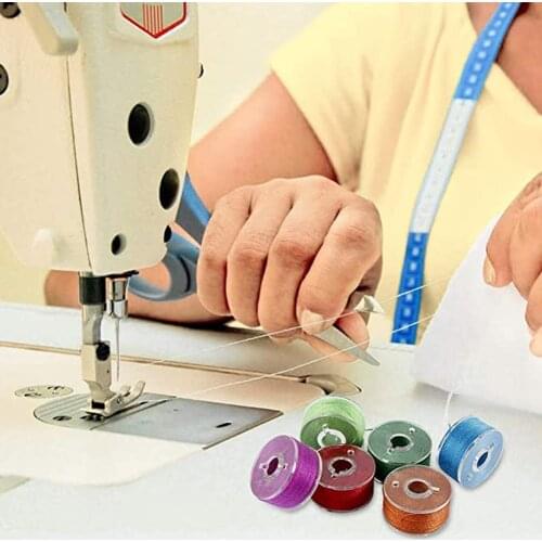 36pcs/set Household Sewing Thread Sewing Machine Spool Thread Transparent Bobbin Thread Spool with Storage Case Sewing Tools