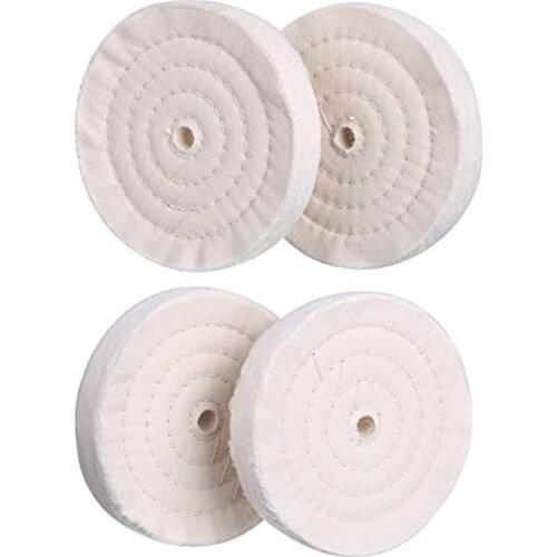 4 Pack Buffing Polishing Wheel 6Inch x 1/2Inch Arbor x 70Ply Fine Cotton Extra Thick for Bench Grinder, Buffing Wheels