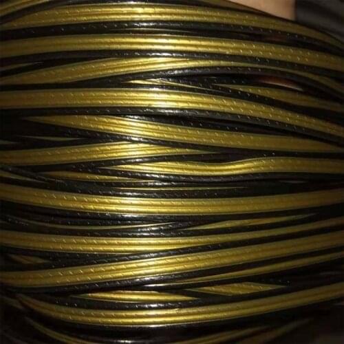 500g Gradient Gold Black Flat Synthetic Rattan Material Handmade Weave Plastic Rattan Roll Knit Repair Chair Table Basket Decor