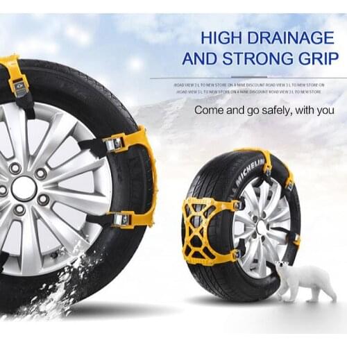 6pcs Car Tire Snow Chains Auto Truck Adjustable Winter Anti-Skid Safty Tire Wheel Chain Universal Belt
